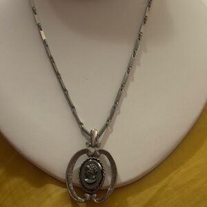 Harry Maxson Schmidt Silver-Tone Cameo Pendant Necklace